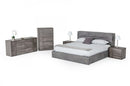 Coronelli Collezioni Hollywood - Eastern King Italian Contemporary Grey Leather Bed