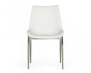 Modrest Frasier - Modern White Eco-Leather Dining Chair (Set of 2)