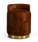 Modrest Belvista - Modern Brown Cowhide Ottoman