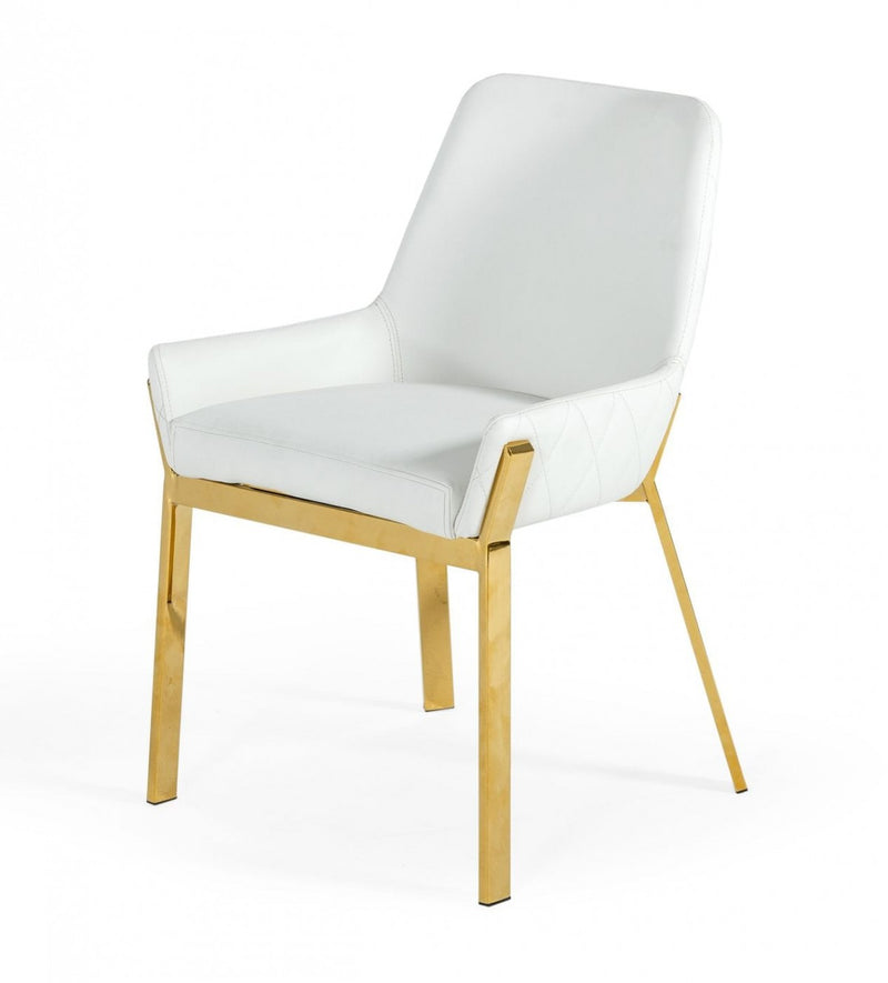 Modrest Ganon - Modern White & Gold Dining Chair