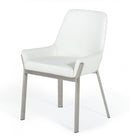 Modrest Ganon - Modern White & Brushed Stainless Steel Dining Chair