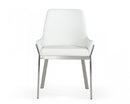 Modrest Ganon - Modern White & Brushed Stainless Steel Dining Chair