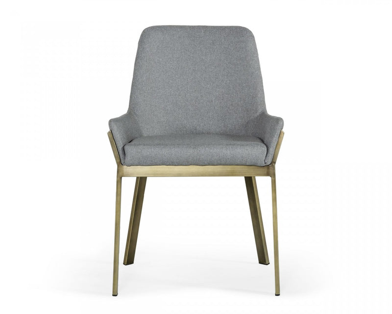 Modrest Ganon - Modern Grey & Antique Brass Dining Chair