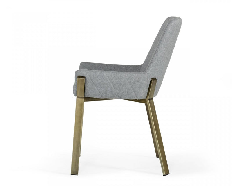 Modrest Ganon - Modern Grey & Antique Brass Dining Chair