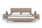 Nova Domus Boston - Modern Light Oak & Brushed Stainless Steel Bed