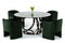 Modrest Enid - Modern Smoked Glass & Black Stainless Steel Round Dining Table
