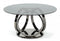 Modrest Enid - Modern Smoked Glass & Black Stainless Steel Round Dining Table