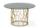 Modrest Filbert - Modern Smoked Glass & Champagne Gold Dining Table