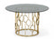 Modrest Filbert - Modern Smoked Glass & Champagne Gold Dining Table