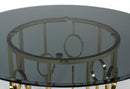Modrest Filbert - Modern Smoked Glass & Champagne Gold Dining Table