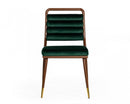 Modrest Biscay - Modern Dark Green & Walnut Steel Dining Chair