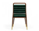 Modrest Biscay - Modern Dark Green & Walnut Steel Dining Chair