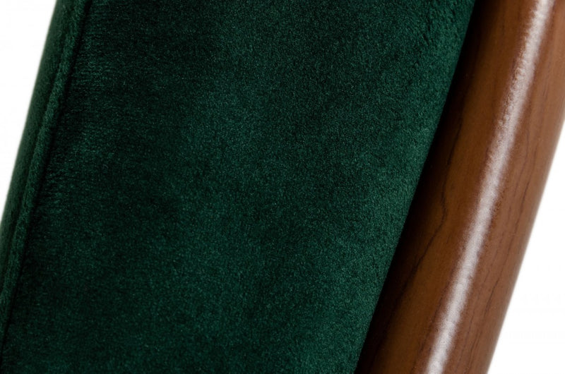 Modrest Biscay - Modern Dark Green & Walnut Steel Dining Chair