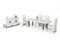 Modrest Lenny- Modern White High Gloss & Stainless Steel Gun Metal Dining Table