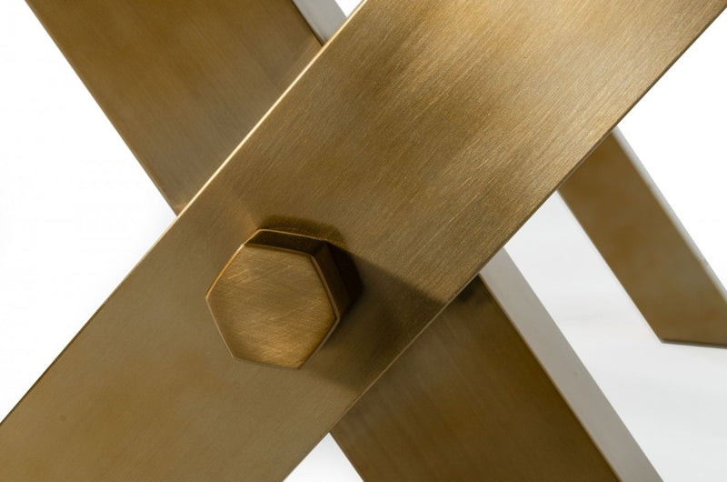 Modrest Dandy - Modern Golden & Glass Dining Table