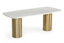 Modrest Rocky - Glam White Marble & Brush Gold Dining Table