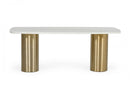 Modrest Rocky - Glam White Marble & Brush Gold Dining Table