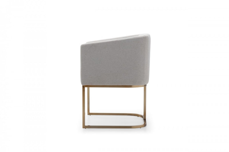 Modrest Yukon Modern Fabric and Antique Brass Dining Chair