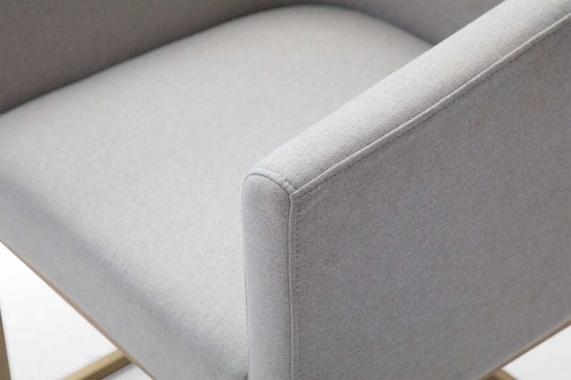 Modrest Yukon Modern Fabric and Antique Brass Dining Chair