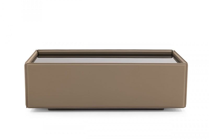 Modrest Vargas - Modern Beige Leatherette Coffee Table