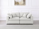 Serene 2 Piece Linen Fabric Modular Sofa