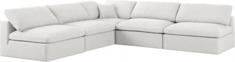 Serene 5 Piece Linen Deluxe Modular Overstuffed Sectional