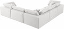 Serene 5 Piece Linen Deluxe Modular Overstuffed Sectional