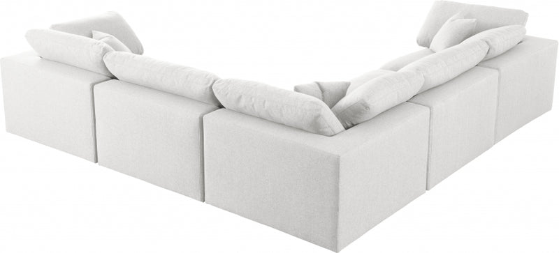 Serene 5 Piece Linen Deluxe Modular Overstuffed Sectional
