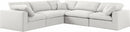 Serene 5 Piece Linen Deluxe Modular Overstuffed Sectional