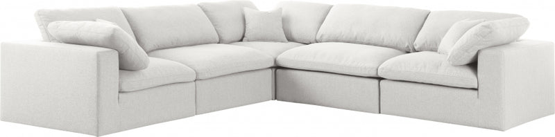 Serene 5 Piece Linen Deluxe Modular Overstuffed Sectional