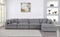 Serene 5 Piece Linen Deluxe Modular Overstuffed Reversible Sectional