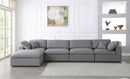 Serene 5 Piece Linen Deluxe Modular Overstuffed Reversible Sectional