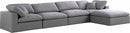 Serene 5 Piece Linen Deluxe Modular Overstuffed Reversible Sectional