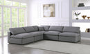 Serene 5 Piece Linen Deluxe Modular Overstuffed Sectional