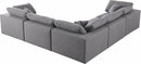 Serene 5 Piece Linen Deluxe Modular Overstuffed Sectional