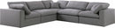 Serene 5 Piece Linen Deluxe Modular Overstuffed Sectional