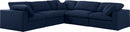 Serene 5 Piece Linen Deluxe Modular Overstuffed Sectional