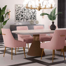 Beatrix Pleated Velvet Dining Chair Gold Legs