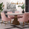 Beatrix Pleated Velvet Dining Chair Gold Legs