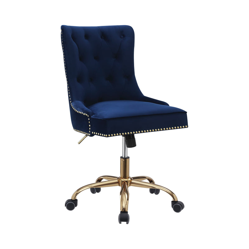 Paris Office Chair With Nailhead Blue And Brass