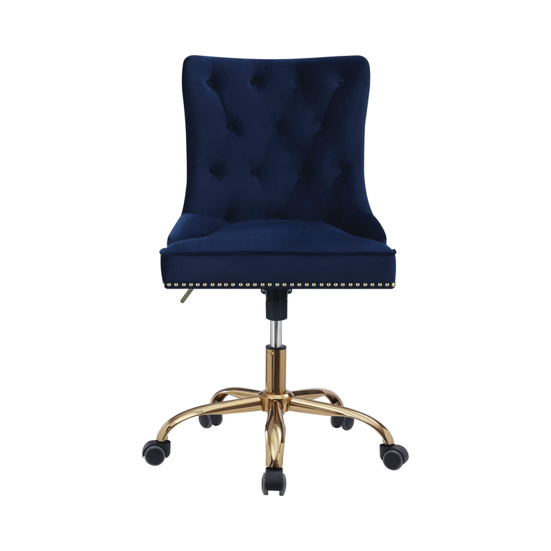 Paris Office Chair With Nailhead Blue And Brass