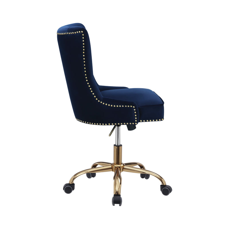 Paris Office Chair With Nailhead Blue And Brass