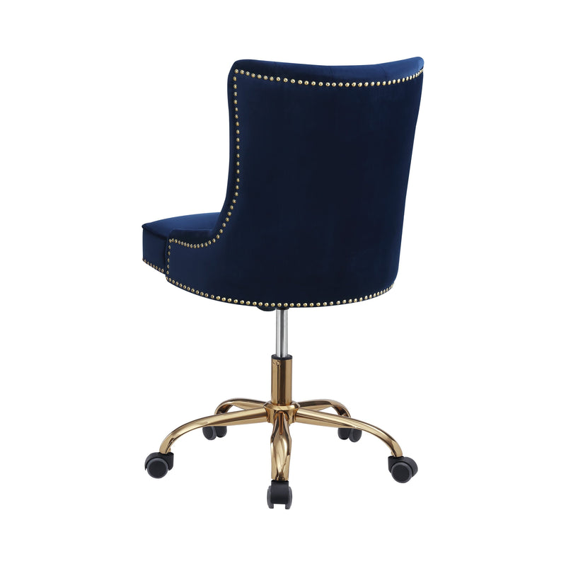 Paris Office Chair With Nailhead Blue And Brass