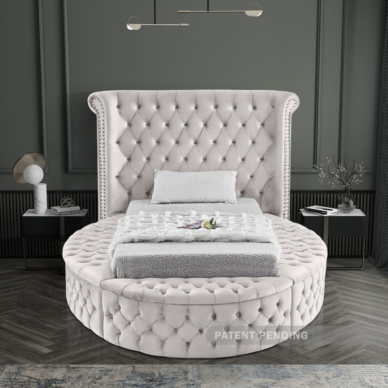 Luxus Round Velvet Bed