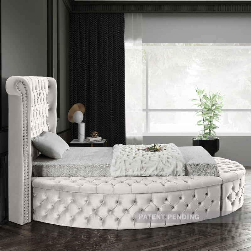 Luxus Round Velvet Bed