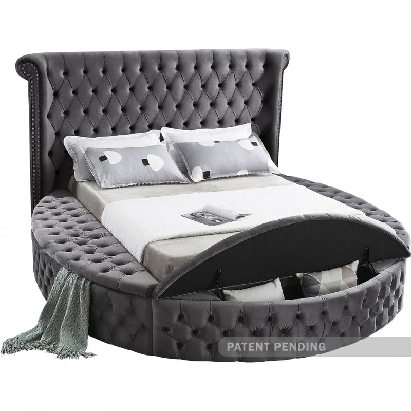Luxus Round Velvet Bed