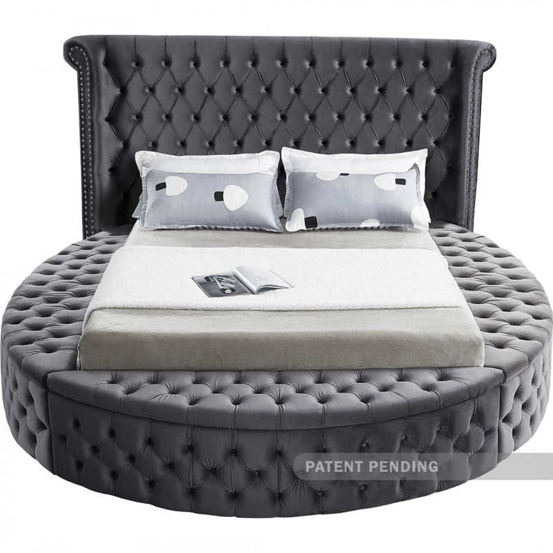 Luxus Round Velvet Bed