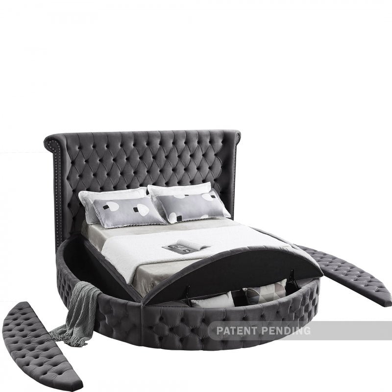 Luxus Round Velvet Bed