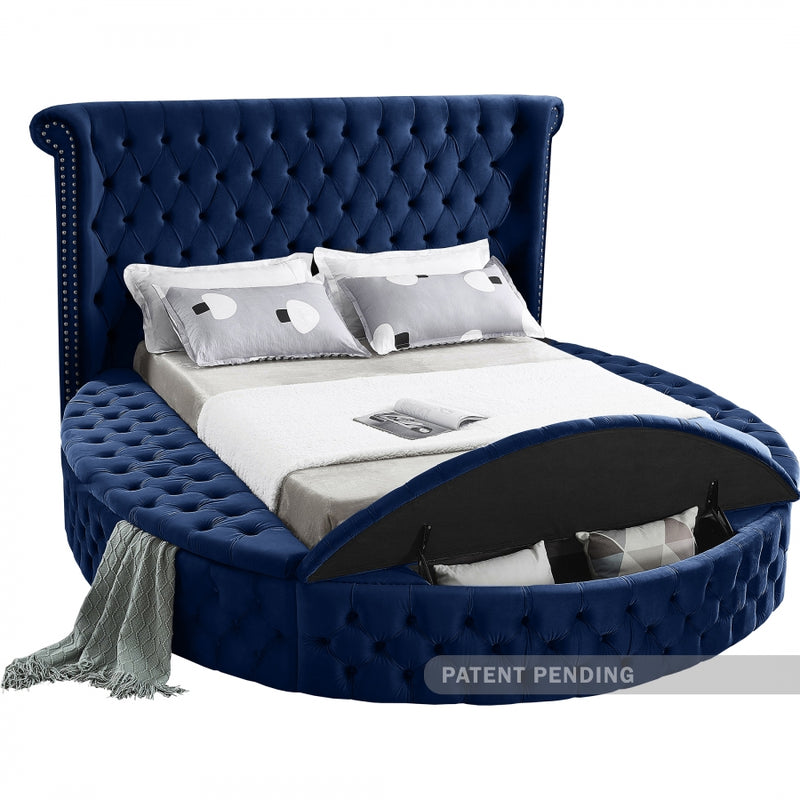 Luxus Round Velvet Bed