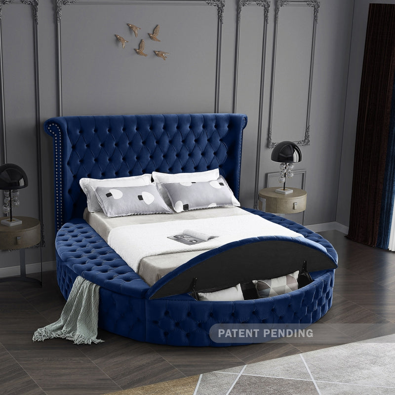 Luxus Round Velvet Bed